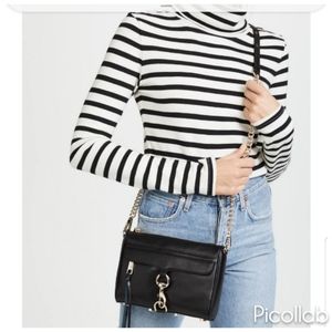 REBECCA MINKOFF Black Leather Mini M.A.C Crossbody
